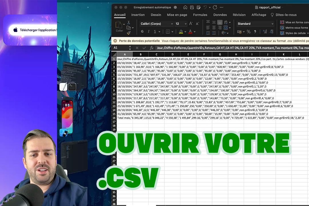 Comment ouvrir votre fichier .csv obtenu avec Wanapos